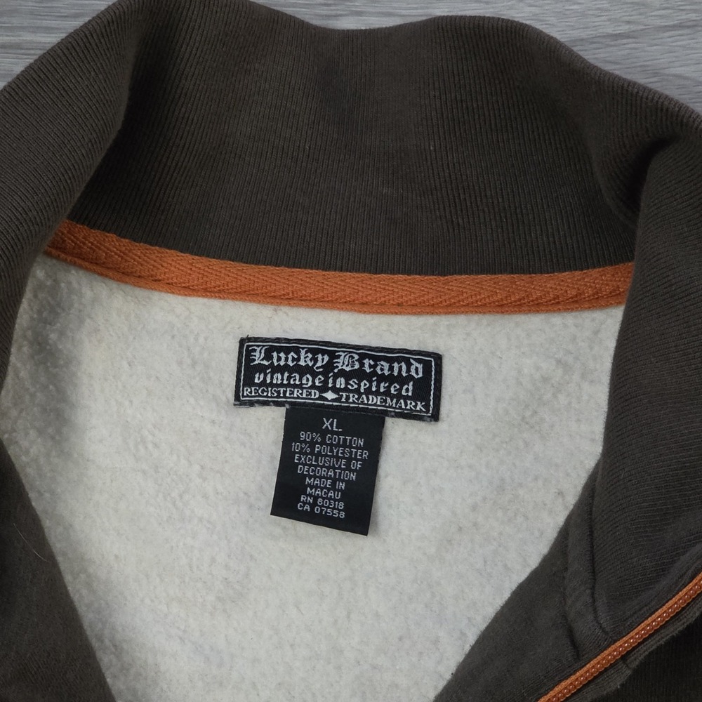 Vintage Lucky Brand Japan Asia Full Zip Brown Jacket Cotton‎ Distressed Men's XL - Picture 6 of 7